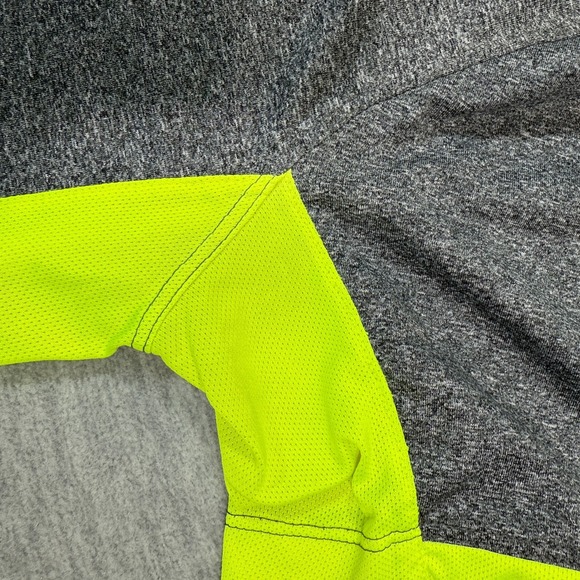 Nike Golf Polo Shirt Men Medium Gray Neon Yellow Dri-Fit Tour Performance - Picture 5 of 8